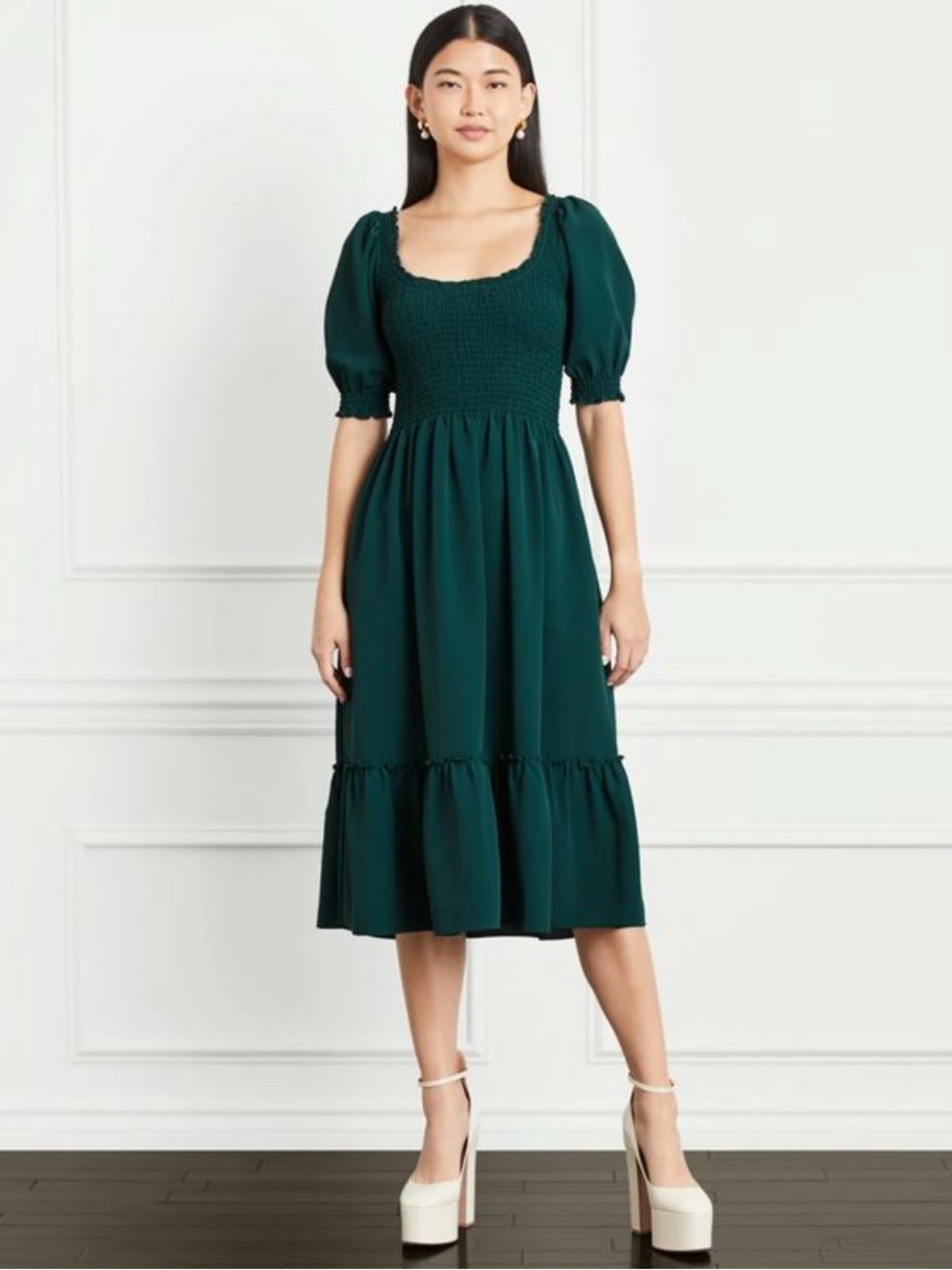 Hill House Home Louisa Nap Dress in green and emerald